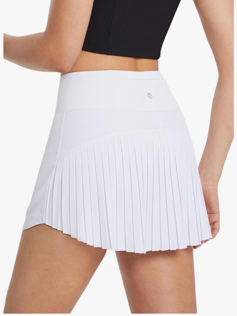 Baleaf White Athletic Tennis Skort with Built-In Liner Size M